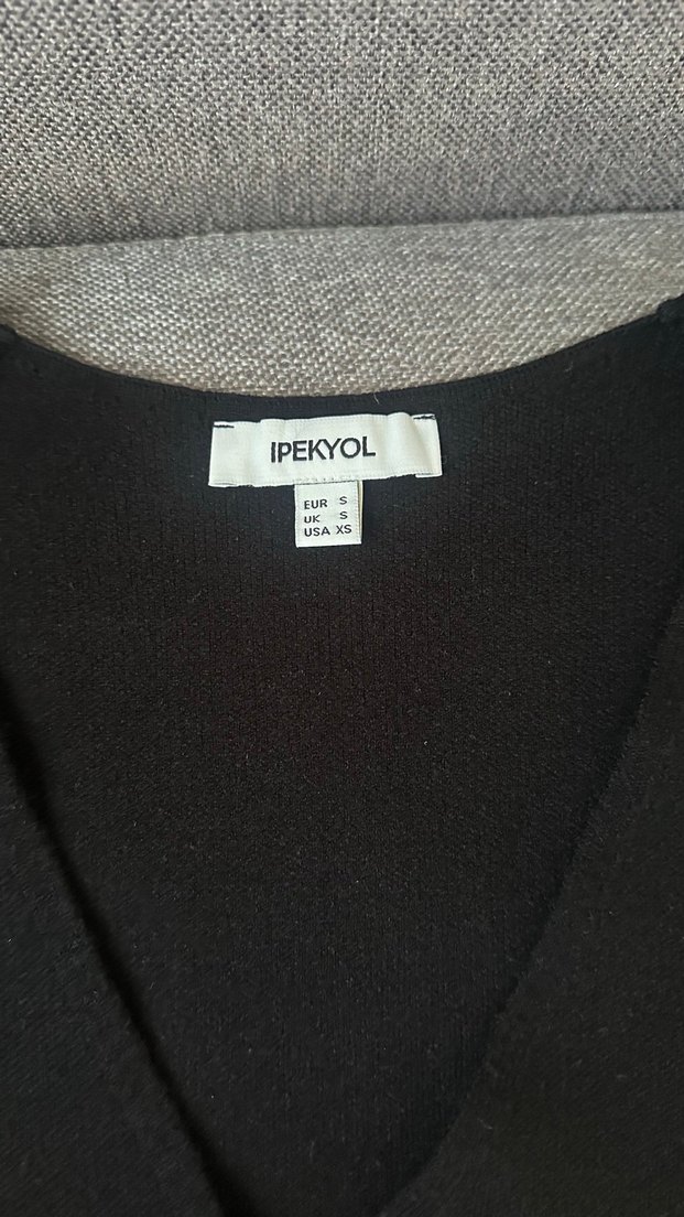 Düğmeli Kadın Siyah Midi Yelek - Görsel 2