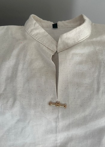 Beyaz Keten Salaş Kadın Pantolon - Görsel 2