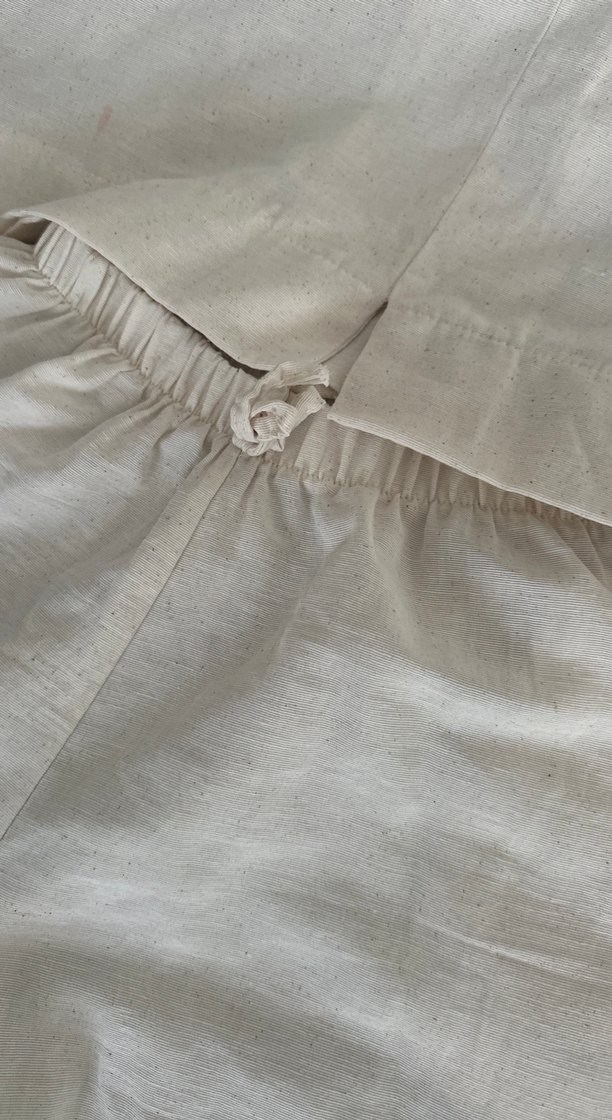 Beyaz Keten Salaş Kadın Pantolon - Görsel 3