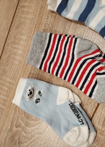 0-3 ay Erkek Çocuk Çok Renkli Çorap Seti - Görsel 3