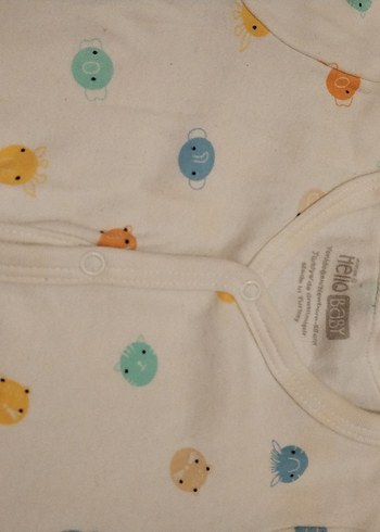 Beyaz Uzun Kollu Bebek tulum&zıbın seti - Görsel 2