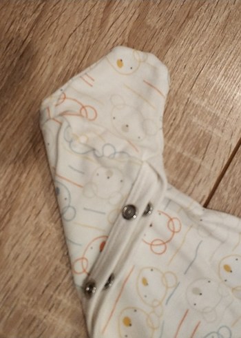 Bebek Uzun Kollu çıtçıtlı tulum&zıbın&şapka seti - Görsel 4