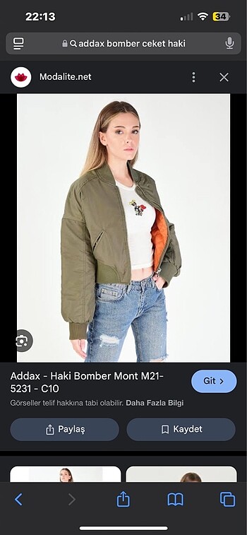 Addax bomber ceket