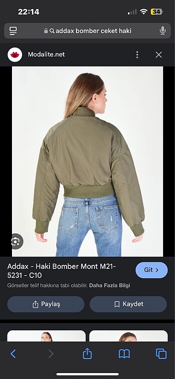 Addax Addax bomber ceket