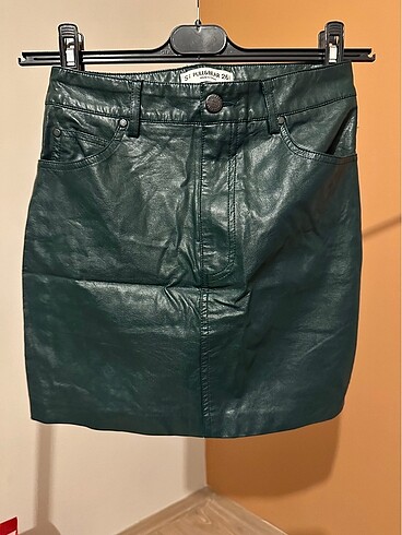 Pull&Bear Mini Suni Deri Etek