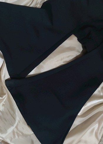 Siyah kadın İspanyol paça tayt dalgıç kumaş esnek - Görsel 4