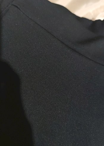 Siyah kadın İspanyol paça tayt dalgıç kumaş esnek - Görsel 2