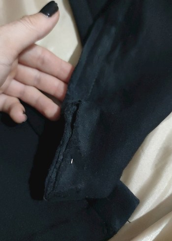 Siyah kadın İspanyol paça tayt dalgıç kumaş esnek - Görsel 6