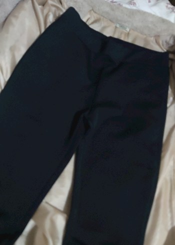 Siyah kadın İspanyol paça tayt dalgıç kumaş esnek - Görsel 3
