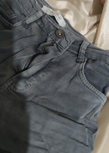 Gri Mini Kadın Denim Şort ANTRASİT - Görsel 3