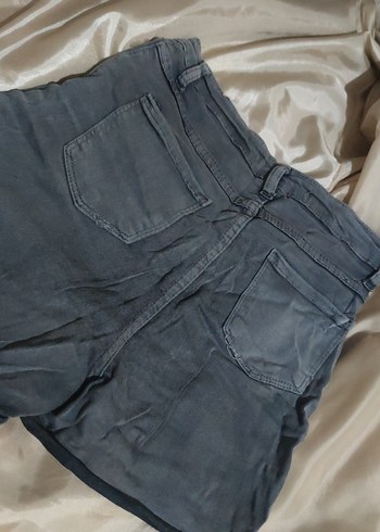 Gri Mini Kadın Denim Şort ANTRASİT - Görsel 4