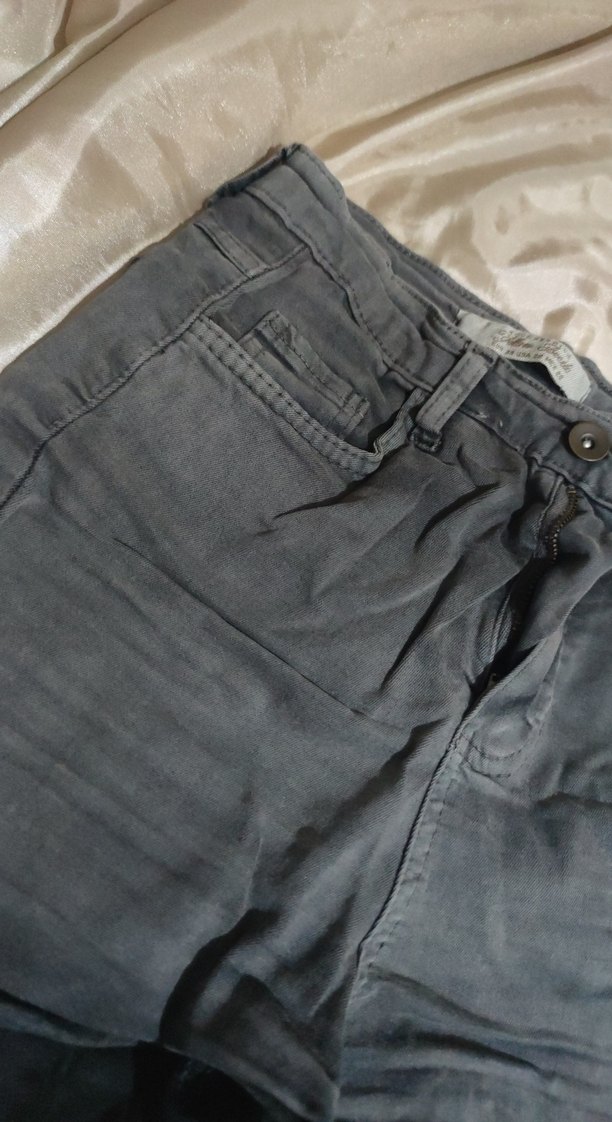 Gri Mini Kadın Denim Şort ANTRASİT - Görsel 2