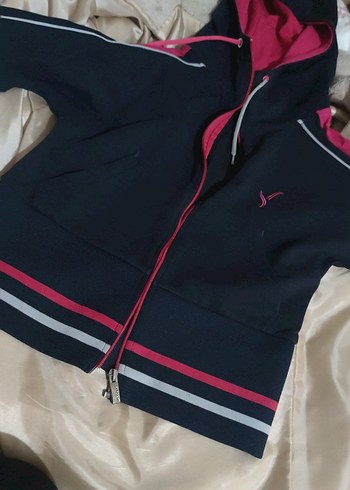 Fermuarlı Siyah Kadın Eşofman crop ceket - Görsel 5