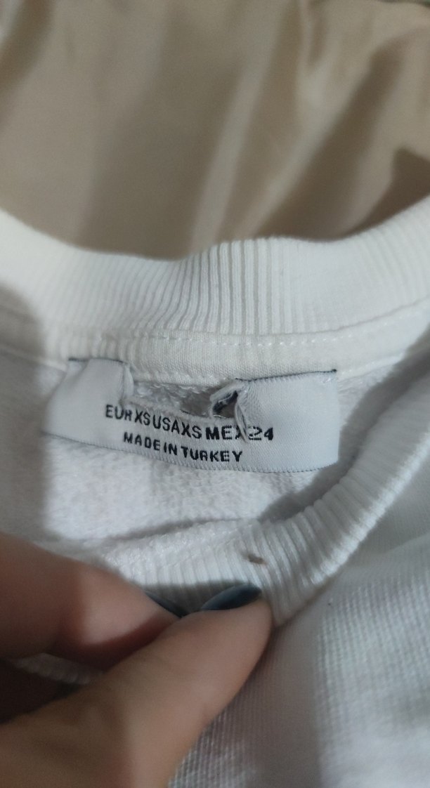 Beyaz Pamuklu Baskılı Sweatshirt - Görsel 3