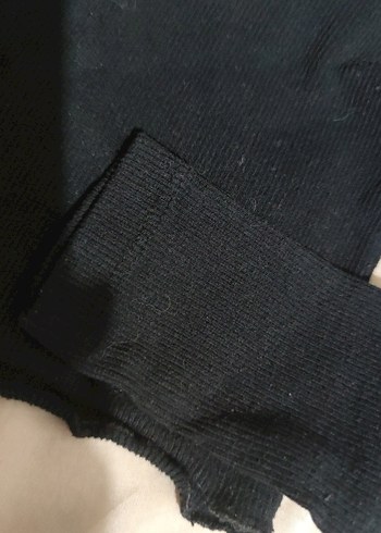 Kadın Siyah Basic Salaş Sweatshirt crop - Görsel 5