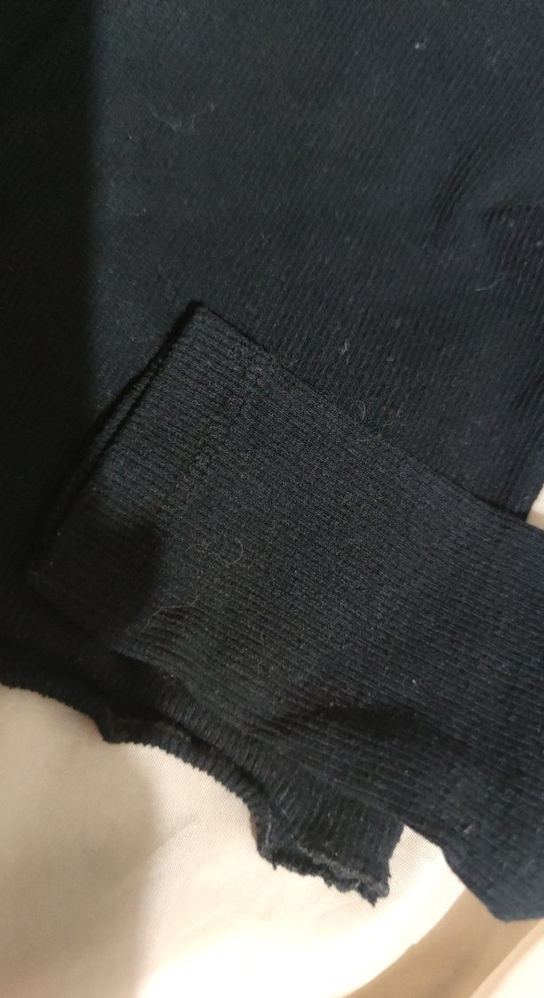 Kadın Siyah Basic Salaş Sweatshirt crop - Görsel 5