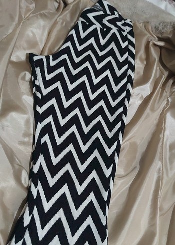 Zebra Desenli İspanyol paça tayt - Görsel 2