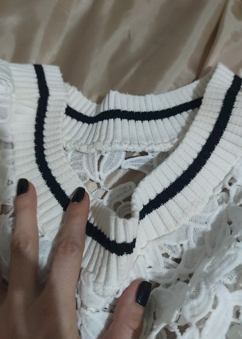 Dantel Detaylı Beyaz Midi Kadın Kumaş - Görsel 5