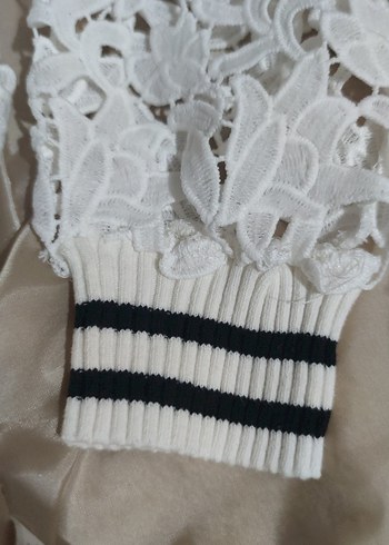 Dantel Detaylı Beyaz Midi Kadın Kumaş - Görsel 4