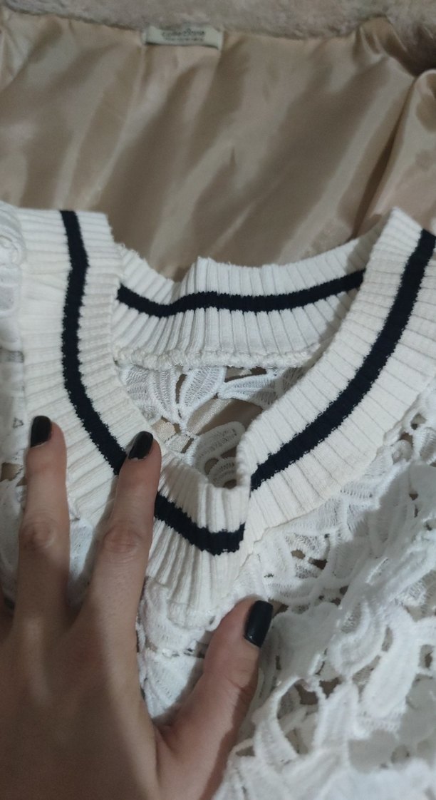 Dantel Detaylı Beyaz Midi Kadın Kumaş - Görsel 5