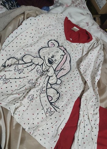 Kadın Kırmızı Desenli uzun Kollu Pijama Takımı - Görsel 2