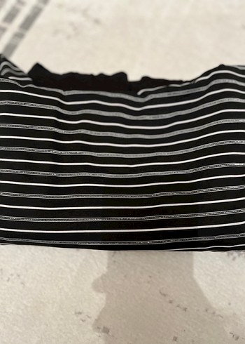 Çizgili Siyah Uzun Kol Tunik - Görsel 3