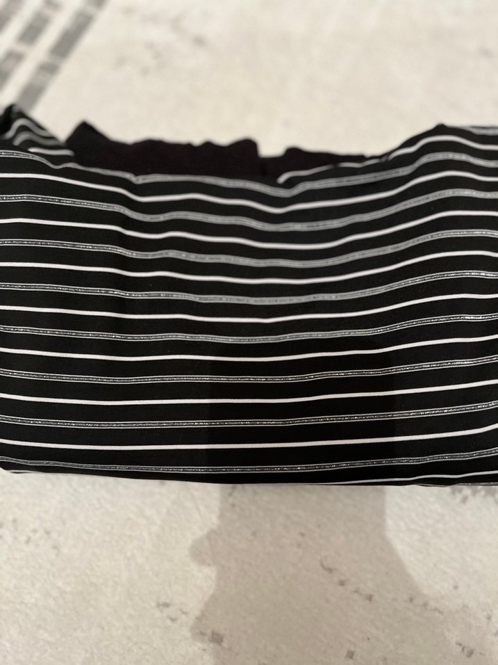 Çizgili Siyah Uzun Kol Tunik - Görsel 3