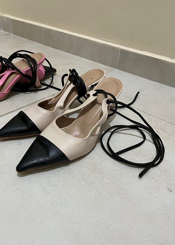 Pastel Çok Renkli Stiletto Topuklu Kadın Ayakkabı - Görsel 4