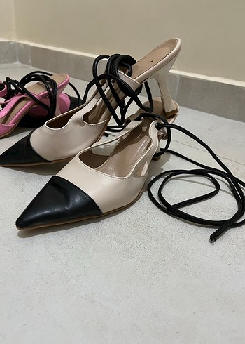 Pastel Çok Renkli Stiletto Topuklu Kadın Ayakkabı - Görsel 3