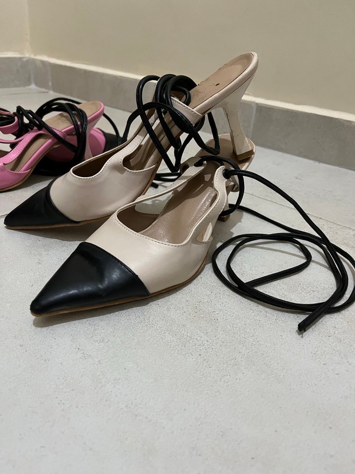 Pastel Çok Renkli Stiletto Topuklu Kadın Ayakkabı - Görsel 3