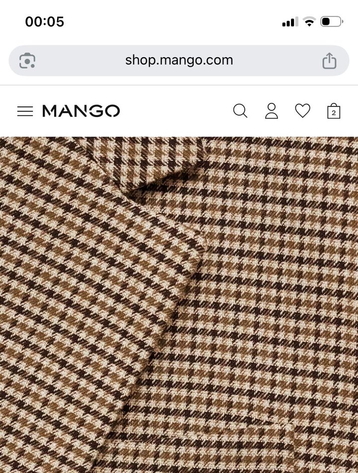 Kahve Ekoseli Düğmeli Kadın Blazer Ceket - Görsel 3