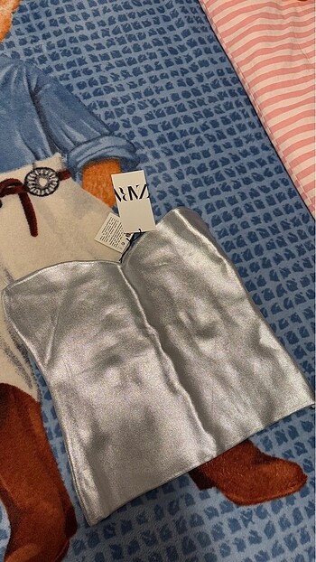 Zara Zara Parlak Silver Crop
