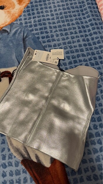l Beden gri Renk Zara Parlak Silver Crop