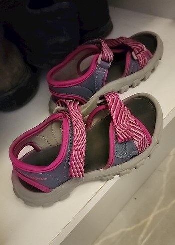 Kız Çocuk Pembe Gri Cırt Cırtlı Terlik