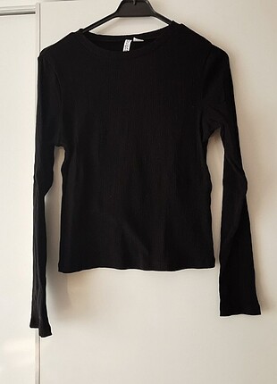 H&m siyah basic bluz 