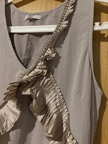 Bej mini elbise - Görsel 3