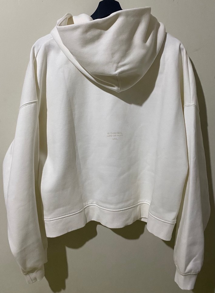 Kadın Beyaz Kapüşonlu Sweatshirt - Görsel 3