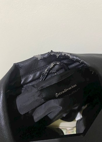 Siyah Kadın Deri Biker Ceket - Görsel 3