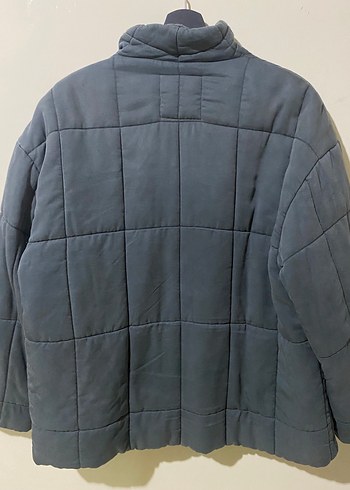 Gri Düğmeli Kadın Mont - Görsel 4