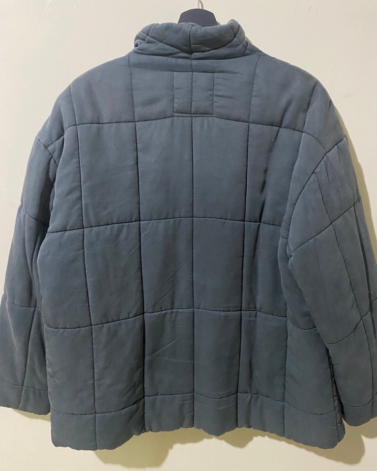 Gri Düğmeli Kadın Mont - Görsel 4