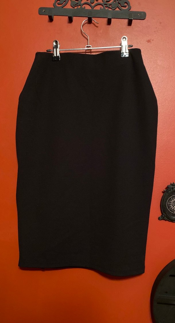 Siyah Düğmeli Uzun Kalem Etek - Görsel 2