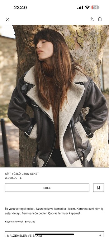 Zara kadın biker ceket
