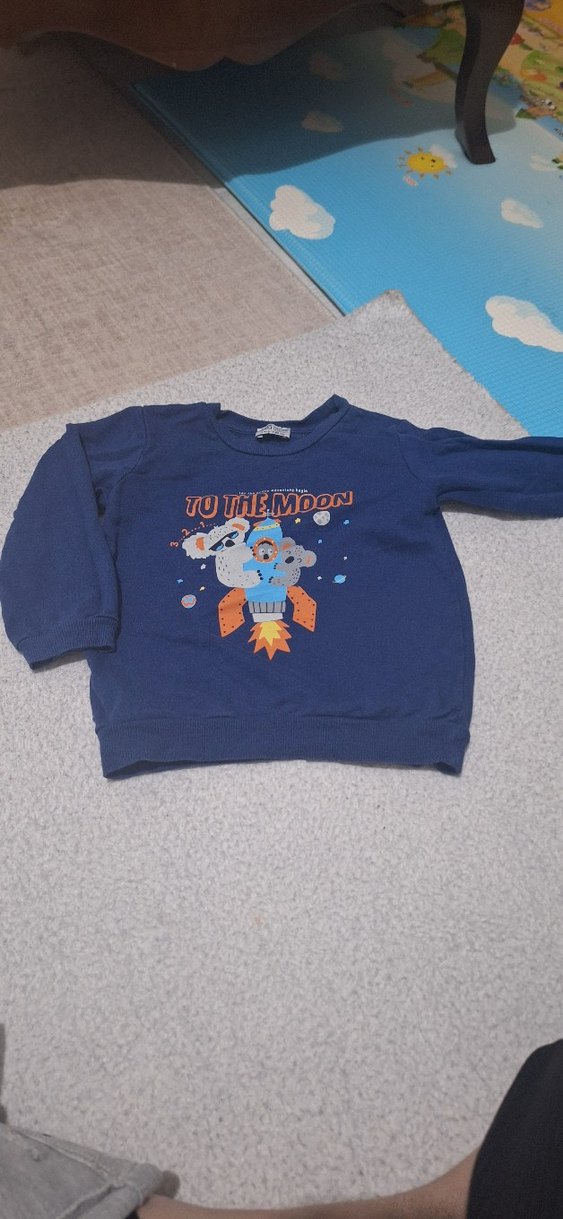 2 li Gri ve lacivert  Erkek Çocuk  Sweatshirt - Görsel 4