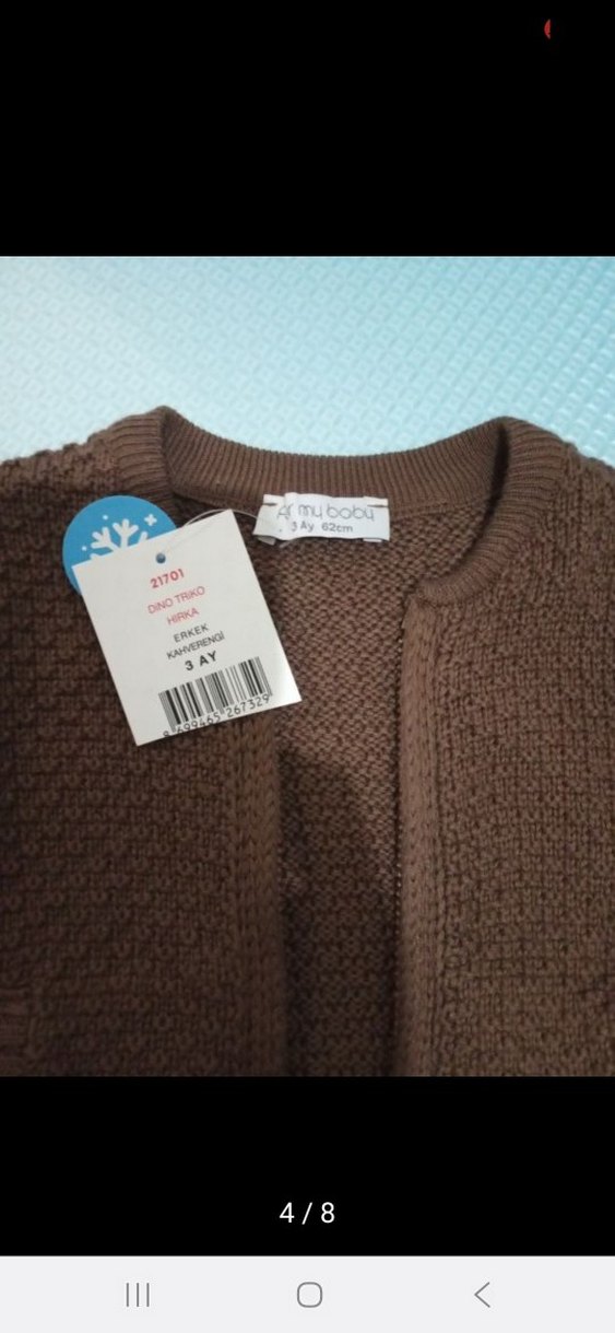 Erkek Bebek Örgü Hırka ,gomlek ve Kot Pantolon Takımı - Görsel 4