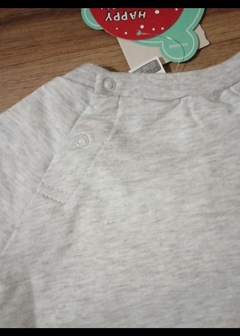 Gri Erkek Bebek Uzun Kollu Peluş Takım - Görsel 3