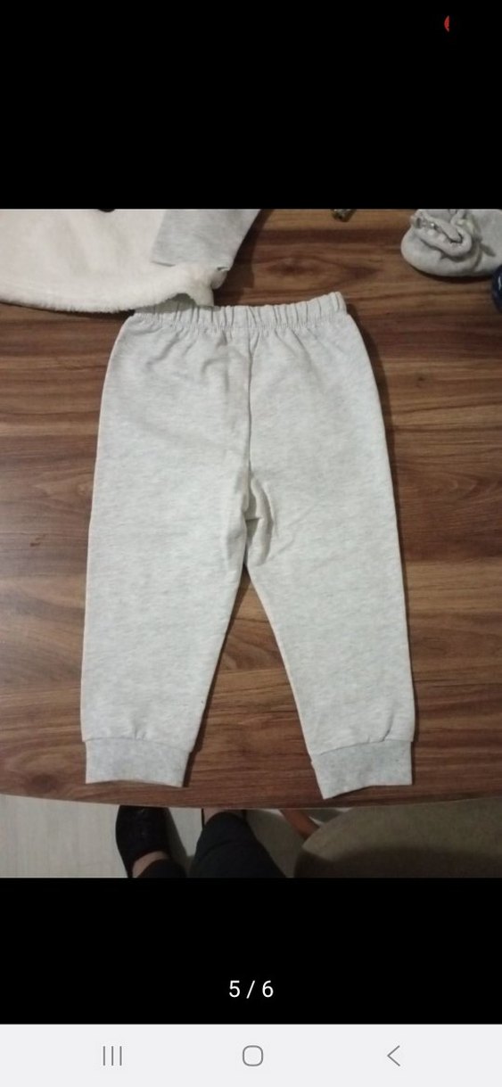 Gri Erkek Bebek Uzun Kollu Peluş Takım - Görsel 5