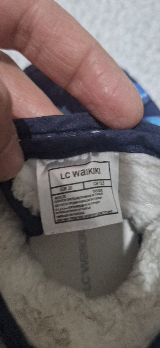 Erkek Çocuk Koyu Mavi cirtlı Sıcak Terlik - Görsel 2