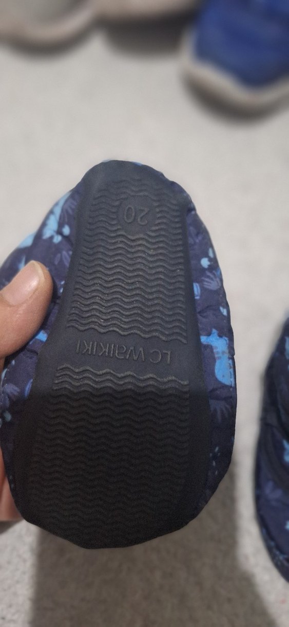 Erkek Çocuk Koyu Mavi cirtlı Sıcak Terlik - Görsel 3