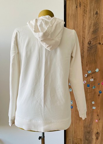 U.S Polo Assn. Kadın Beyaz Baskılı Pamuklu Sweatshirt