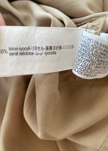 Zara Bej Düğmeli Kız Elbise